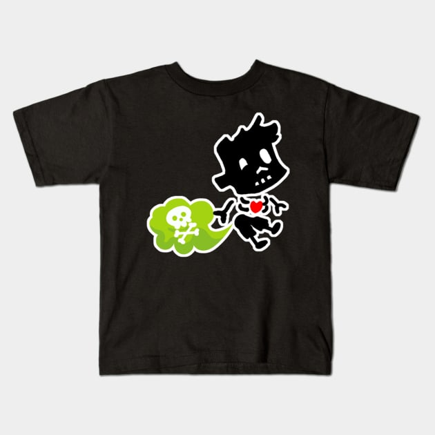 zombie boy farting. Kids T-Shirt by COOLKJS0